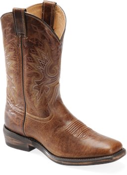 Medium Brown Double H Boot Wide Square Toe Casual Western